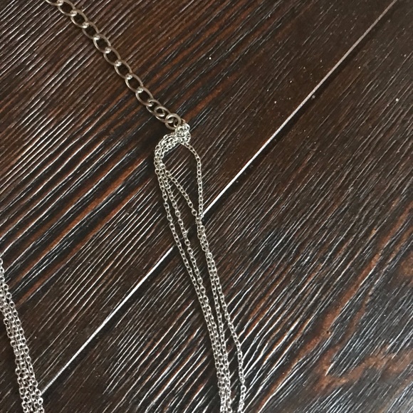 Lovely ladies necklace with stone pendant silver layered chain - Picture 6 of 10